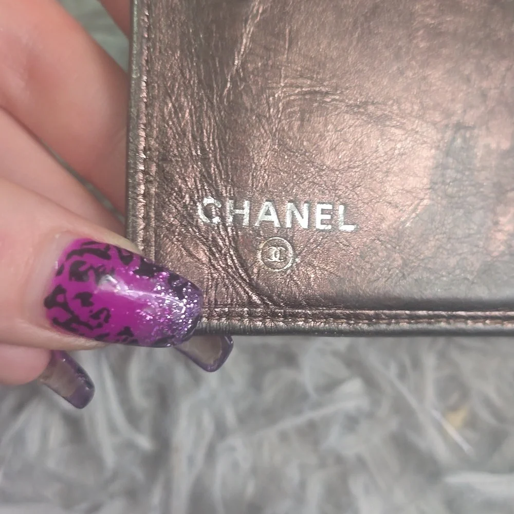 Chanel Metallic Bronze Cambon Long Bifold Wallet W/ Silver Hardware (EUC)✨️🩶✨️ - Picture 5 of 12